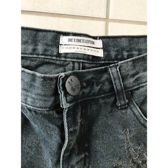 One Teaspoon Awesome Baggies Distressed Relaxed Fit Tapered Jeans - Picture 6 of 12